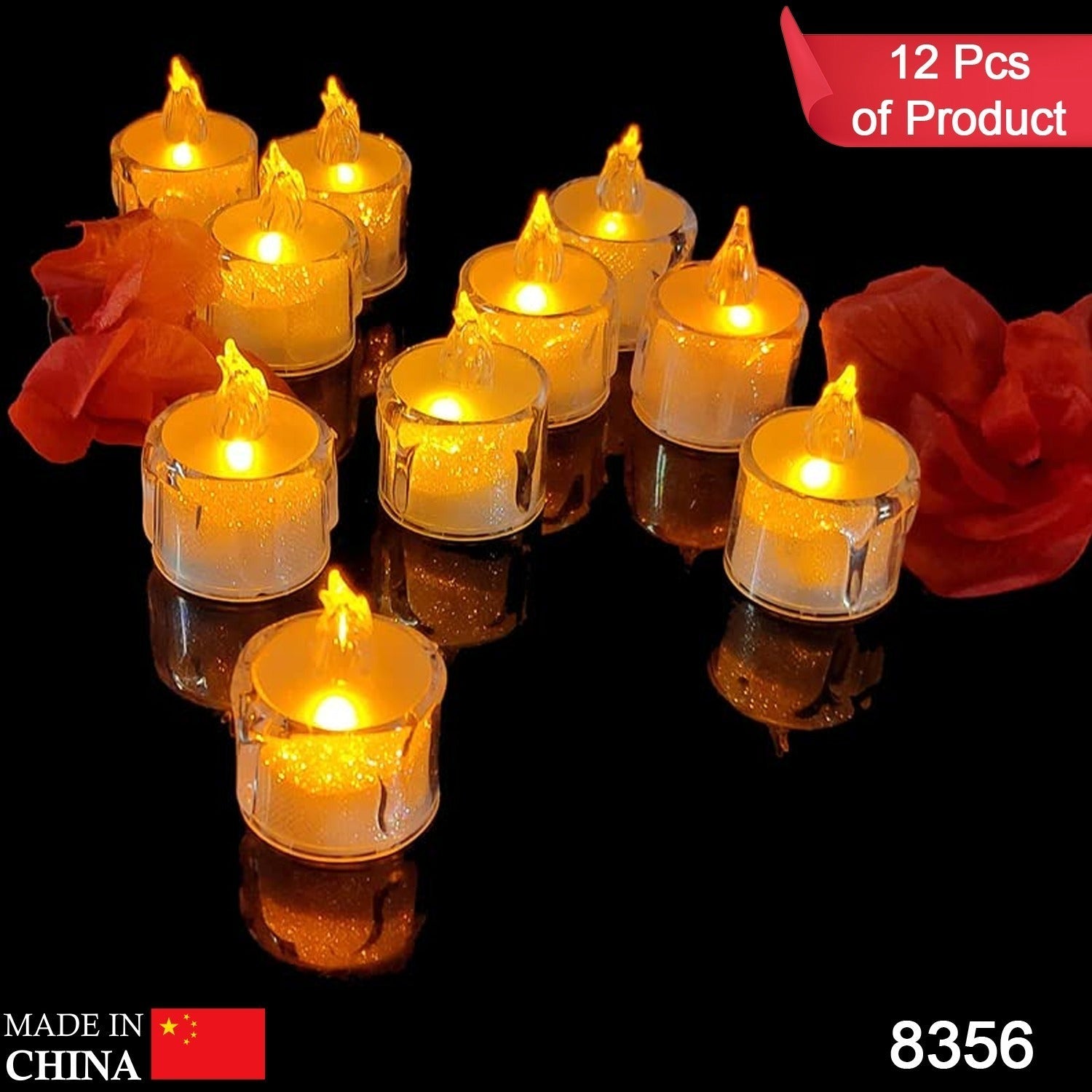 12 Pcs Flameless and Smokeless Decorative Acrylic Candles Transparent Led Tea Light Candle for Gifting, House, Diwali, Christmas, Festival, Events Decor Candles 12 Pcs Flameless and Smokeless Decorative Acrylic Candles Transparent Led Tea Light Candle for Gifting, House, Diwali, Christmas, Festival, Events Decor Candles